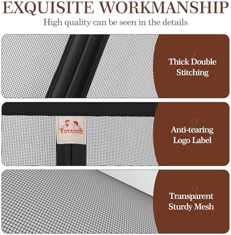 Yotache Magnetic Screen Door Fits Door Size 35 x 80, Screen Size 37" x 81" Reinforced Fiberglass Net Curtain Easy Installation for Walk Through Door Black - Image 4