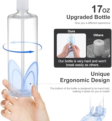GAGALIFE Built in Sink Soap Dispenser or Lotion Dispenser for Kitchen Sink, Brushed Gold ABS Pump Head, with 17 Ounce Large PET Soap Bottle - Image 5