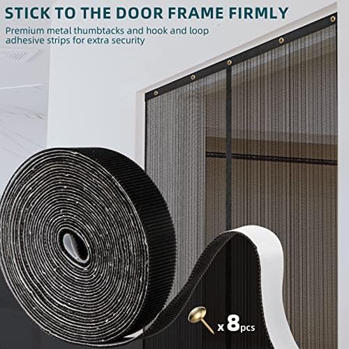 Titan Mall Magnetic Screen Door 72x80, Self Sealing, Heavy Duty Door Screen Magnetic Closure - Keep Bugs Out, Retractable Screen Door Mesh - Pet and Kid Friendly, Hands Free Mesh - Image 4