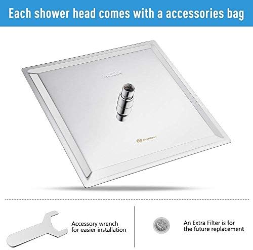 NearMoon Rain Shower Head, High Flow Stainless Steel Square Rainfall Shower, Waterfall Bath Shower Body Covering, Ceiling or Wall Mount (12 Inch, Chrome Finish) - Image 4