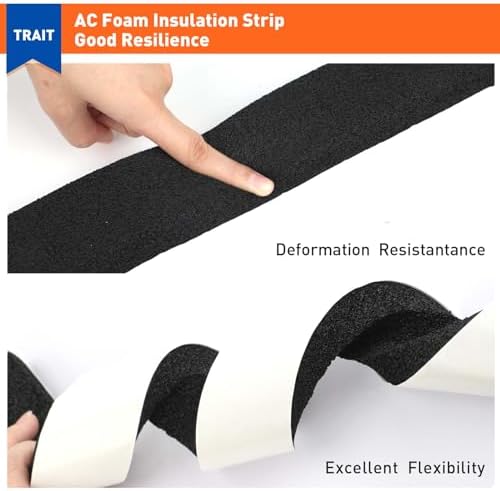 MAGZO Weather Stripping Door Seal 2 Inches W X 1 Inch T, Strong Adhesion and High Resilience Air Conditioner Foam Insulation for Furniture, Total Length 6.5 Feet (1 Roll) - Image 4