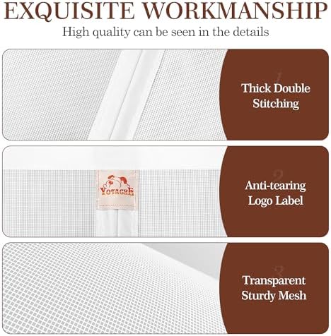 Yotache Screen Doors with Magnets Fit Doors 36 x 96, Screen Size 38" x 97" Heavy Duty Door Net Enjoy Fresh Air, White - Image 4