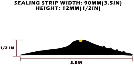 Papillon Garage Door Bottom Seal Strip, Weatherproof EPDM Rubber Threshold, Fits All Standard Doors, Easy for DIY Homeowners, No Adhesive (20Ft, Black) - Image 4