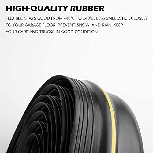 Papillon Garage Door Bottom Seal Strip, Weatherproof EPDM Rubber Threshold, Fits All Standard Doors, Easy for DIY Homeowners, No Adhesive (10Ft, Black) - Image 2