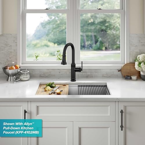 KRAUS Kore Workstation 27-inch Undermount 16 Gauge Stainless Steel Kitchen Sink, Single Bowl Kitchen Sink with Accessories, KWU110-27 - Image 13