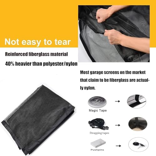 Garage Door Screen for 1 Car Garage Doors 8x7FT- Reinforced Fiberglass Door Screen,Stronger High Energy Magnets , Magnetic Screen Door - Image 5