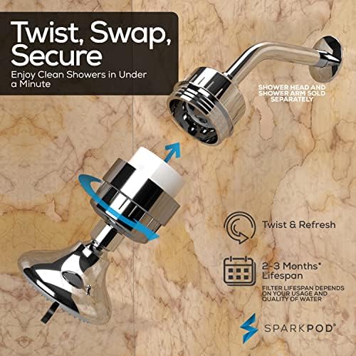 SparkPod 23 Stage Shower Head Filter for Dry Hair and Skin - High Output Universal Shower Filters to Remove Toxic Chemicals, Chlorine & Heavy Metals (Luxury Polished Chrome) - Image 6
