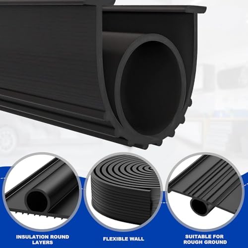 DGSL Garage Door Seals Bottom Rubber Weather Stripping Kit Seal Strip Replacement,Universal Weatherproof Threshold Buffering Sealing Rubber 5/16 Inch T Ends, 3 3/4 Inch Width (12 Ft, Black) - Image 2