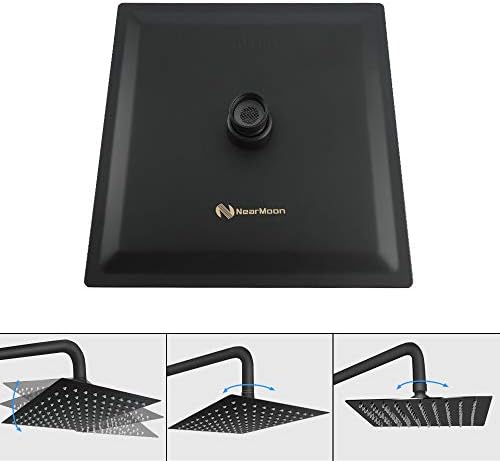 NearMoon Rain Shower Head, High Flow Stainless Steel Square Rainfall Shower, High Pressure Design, Awesome Shower Experience Even At Low Water Flow (8 Inch, Matte Black) - Image 6