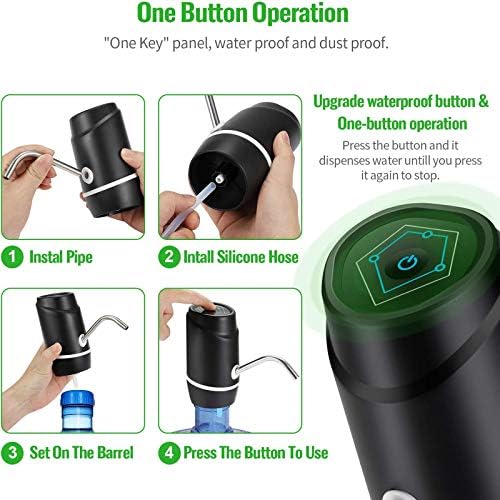 5 Gallon Electric Drinking Portable Water Dispenser, Universal USB Charging Water Bottle Pump For 2-5 Gallon With 2 Silicone - Image 2