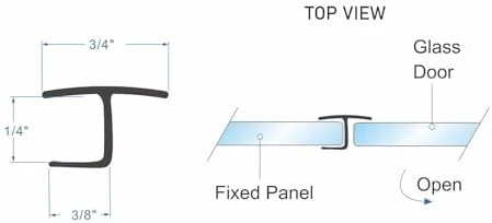 Glass Door Side Seal Strip 98 Inch Frameless Shower Door Sweep for 1/4" Framelss Glass Door Flexible - Image 8