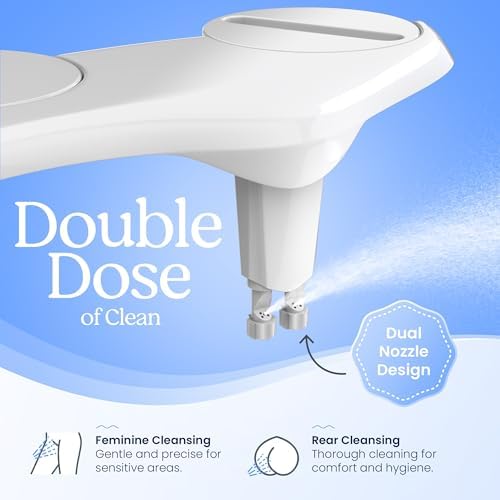 FSA/HSA Eligible Clear Rear Bidet Attachment for Toilet – Toilet Bidet with Dual Self-Cleaning Nozzles, Adjustable Spray Pressure, Easy Installation, Hygienic Bathroom Accessory - Image 3