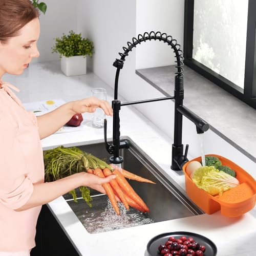 Fapully Black Kitchen Faucet,Commercial Pull Down Kitchen Sink Faucet with Sprayer - Image 2