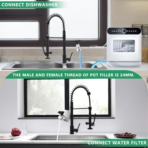 Fapully Black Kitchen Faucet,Commercial Pull Down Kitchen Sink Faucet with Sprayer - Image 6