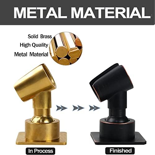 Brass Oil-Rubbed Bronze Shower Wand Holder - Adjustable Handheld Shower Head Bracket - Drill Free Glue Installation - Image 2