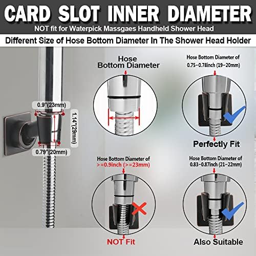 Brass Oil-Rubbed Bronze Shower Wand Holder - Adjustable Handheld Shower Head Bracket - Drill Free Glue Installation - Image 4