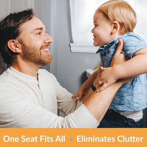 Little2Big Toilet Seat with Built-In Toddler Potty Training Seat, Slow Close, Easy to Install, Made in USA, ELONGATED, White - Image 4
