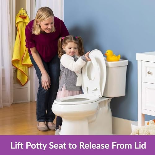 Little2Big Toilet Seat with Built-In Toddler Potty Training Seat, Slow Close, Easy to Install, Made in USA, ELONGATED, White - Image 6