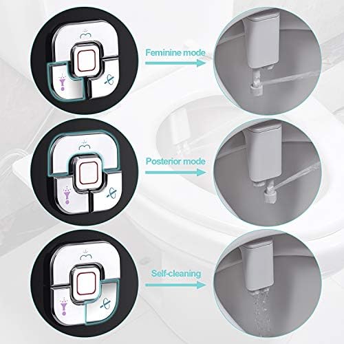 SAMODRA Bidet Attachment, Non-Electric Cold Water Bidet Toilet Seat Attachment with Pressure Controls, Retractable Self-Cleaning Dual Nozzles for Frontal & Rear Wash - Black - Image 9