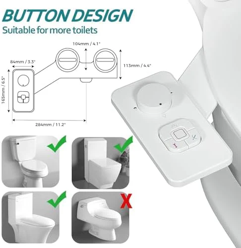 SAMODRA Bidet Attachment, Non-Electric Cold Water Bidet Toilet Seat Attachment with Pressure Controls, Retractable Self-Cleaning Dual Nozzles for Frontal & Rear Wash - White - Image 5