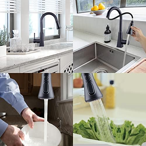 Hibbent Pull Down Spray Head, 3-Function Spray Nozzle with 15 Adapters, Kitchen Sink Faucet Head Replacement Compatible with Moen, American Standard, Delta, Kohler Faucets, Oil-Rubbed Bronze - Image 7