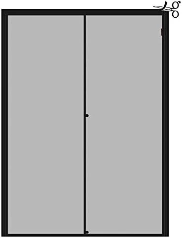 Yotache Adjustable Magnetic Screen Door Fit Doors Size Width 46"-50" Height 81"-83", Strengthened Fiberglass Net Curtain with Full Frame Hook&Loop Strip, Black