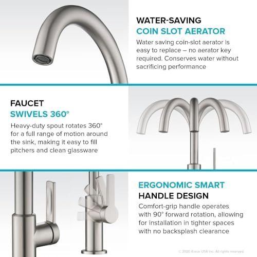 KRAUS Oletto Single Handle Kitchen Bar Faucet in Spot Free Stainless Steel, KPF-2822SFS - Image 7