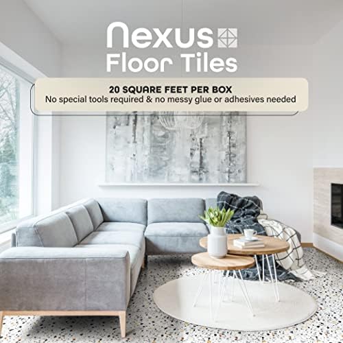 Nexus Self Adhesive 12-Inch Vinyl Floor Tiles, 20 Tiles - 12" x 12", Mosaic Slate Pattern - Peel & Stick, DIY Flooring for Kitchen, Dining Room, Bedrooms & Bathrooms by Achim Home Decor - Image 2