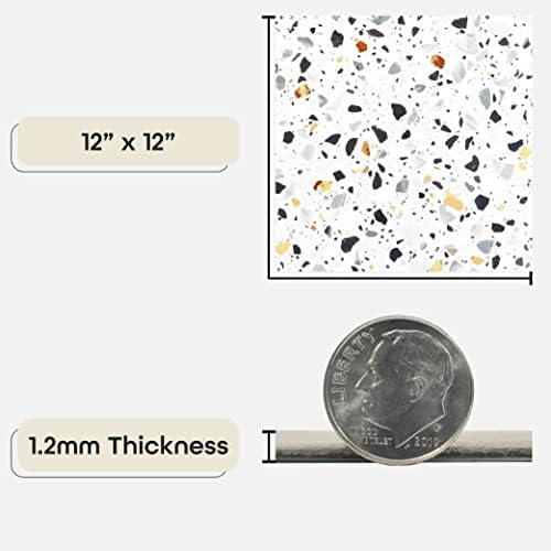 Nexus Self Adhesive 12-Inch Vinyl Floor Tiles, 20 Tiles - 12" x 12", Mosaic Slate Pattern - Peel & Stick, DIY Flooring for Kitchen, Dining Room, Bedrooms & Bathrooms by Achim Home Decor - Image 3