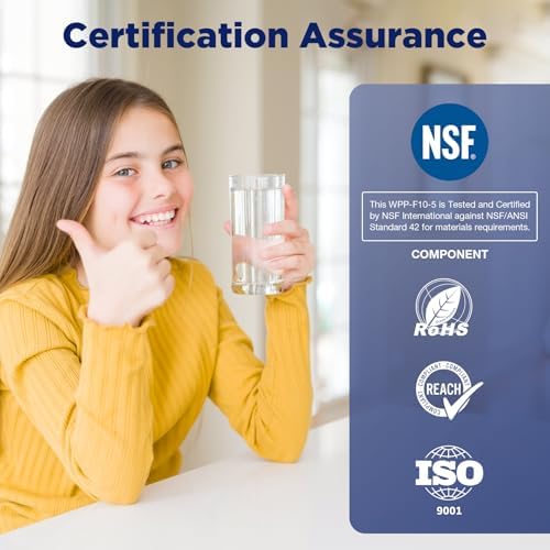 Membrane Solutions 5 Micron 10"x2.5" String Wound Whole House Water Filter Replacement Cartridge Universal Sediment Filters for Well Water - 6 Pack - Image 4