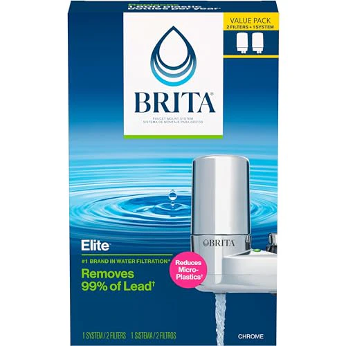 Brita Faucet Mount Water Filter for Sink, Removes 99% of Lead, Elite Filtration System, Includes 2 Replacement Filters, Chrome - Image 6