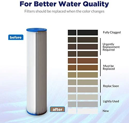 Membrane Solutions 50 Micron Pleated Polyester Sediment Water Filter 10"x2.5" Replacement Cartridge Universal Whole House Pre-Filter Compatible with W50PE, WFPFC3002, SPC-25-1050, FM-50-975 - 4 Pack - Image 7