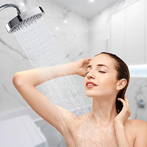 GURIN Shower Head High Pressure Rain, Luxury Bathroom Showerhead with Chrome Plated Finish, Adjustable Angles, Anti-Clogging Silicone Nozzles (2.5 GPM) - Image 9