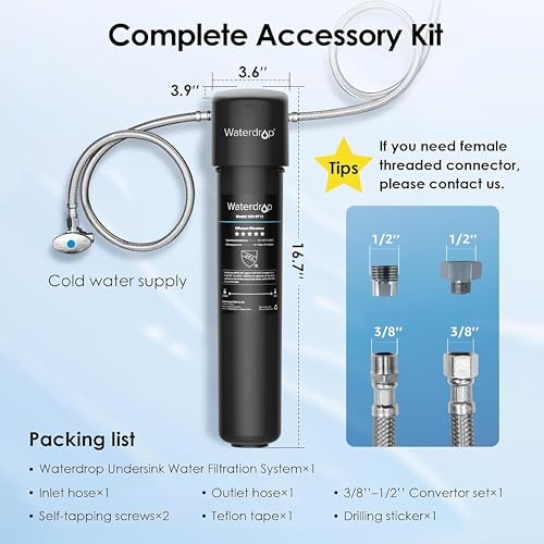 Waterdrop 15UA Under Sink Water Filter System, Reduces Lead, Chlorine, Bad Taste & Odor, Under Counter Water Filter Direct Connect to Kitchen Faucet, NSF/ANSI 42 Certified, 16000 Gallons, USA Tech - Image 9