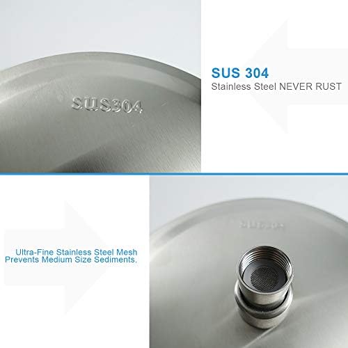 NearMoon Rain Shower Head, Ultra-Thin Design-Pressure Boosting, Awesome Some Experience, High Flow Stainless Steel Rainfall Head (8 Inch,Brushed Nickel) - Image 5