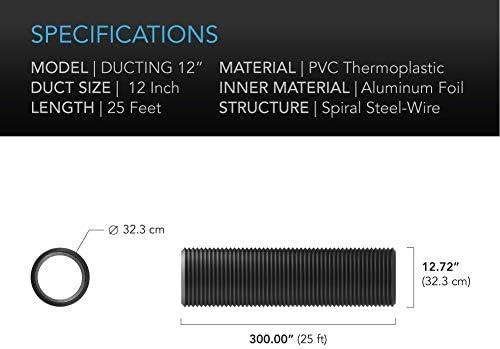 AC Infinity Flexible 12-Inch Aluminum Ducting, Heavy-Duty Four-Layer Protection, 25-Feet Long for Heating Cooling Ventilation and Exhaust - Image 5