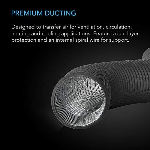 AC Infinity Flexible 10-Inch Aluminum Ducting, Heavy-Duty Four-Layer Protection, 8-Feet Long for Heating Cooling Ventilation and Exhaust - Image 2