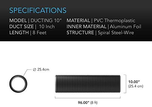 AC Infinity Flexible 10-Inch Aluminum Ducting, Heavy-Duty Four-Layer Protection, 8-Feet Long for Heating Cooling Ventilation and Exhaust - Image 5