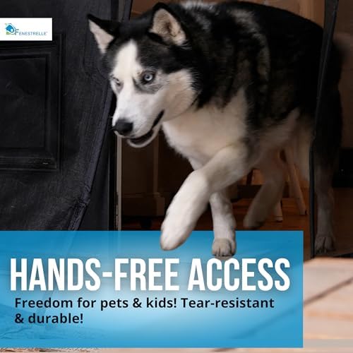 Fenestrelle Magnetic Screen Door for French & Sliding Door, Large Pet & Kids, Keep Bugs Out, Heavy Fiberglass Mesh, Self Closing Continuous Magnetic Seal (Fits Door Size 70"x80", Black Trim) - Image 6