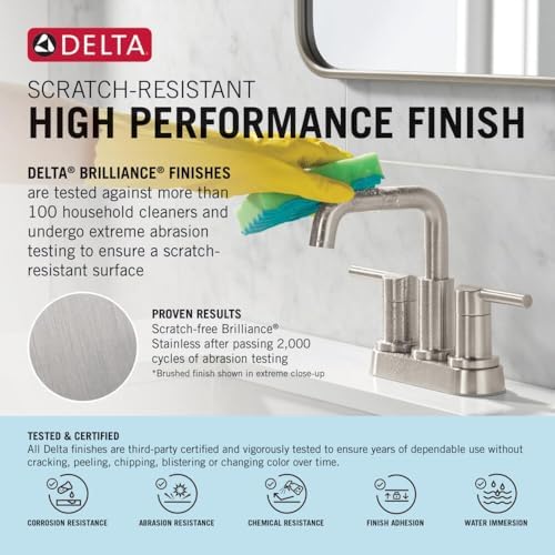Delta 35849LF-SS Nicoli Bathroom Faucet, Lever Handle, Stainless - Image 3