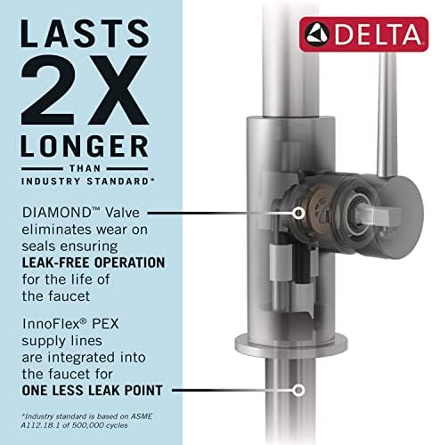Delta Faucet Lenta Gold Kitchen Faucet Touch, Touch Kitchen Faucets with Pull Down Sprayer, Kitchen Sink Faucet, Faucet for Kitchen Sink, Touch2O Technology, Champagne Bronze 19802TZ-CZ-DST - Image 3