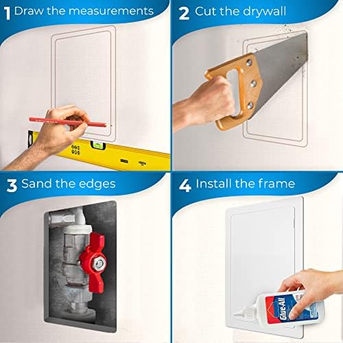 Access Panel for Drywall - 14 x 29 inch - Wall Hole Cover - Access Door - Plumbing Access Panel for Drywall - Heavy Durable Plastic White - Image 3
