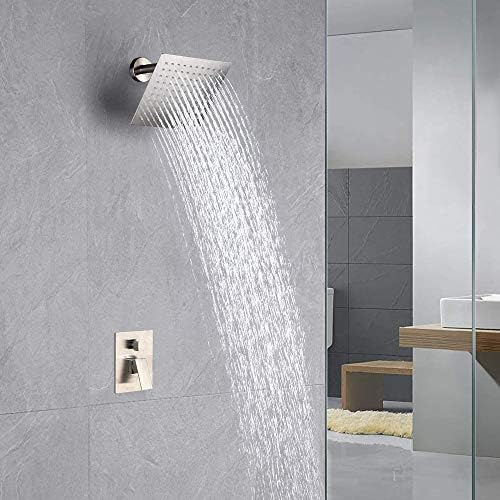NearMoon Rain Shower Head, High Flow Stainless Steel Square Rainfall Shower, High Pressure Design, Awesome Shower Experience Even At Low Water Flow (8 Inch, Brushed Nickel) - Image 6