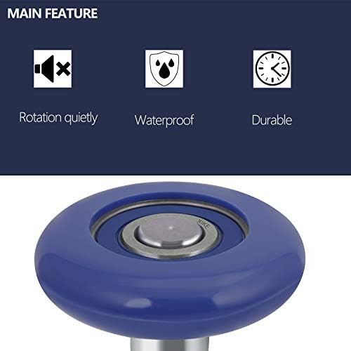 XiKe 12 Pack Blue 2" Nylon Garage Door Roller 4" Stem, Quiet/Durable and High Load, Use 6200-2RS Double Seals Precision Bearings. - Image 2
