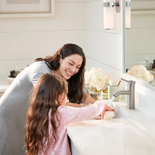 Bathroom Faucet Brushed Nickel One-Handle, Modern one Hole Bathroom Sink Faucet Lavatory Faucet with Deck - Image 6