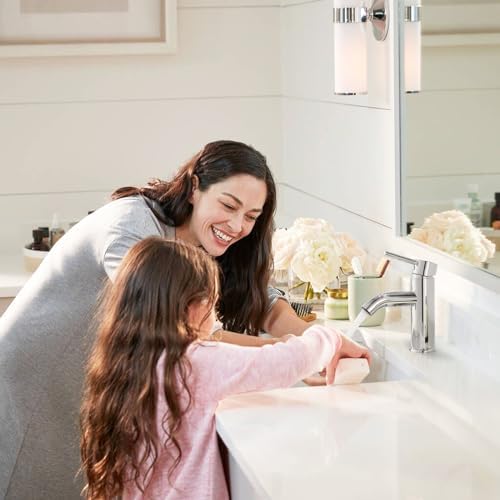 VOTON Modern Bathroom Faucet Chrome Single Handle One Hole Sink Faucet Commercial Lavatory Vanity Sink Faucet with 3/8" Hoses and Deck Plate - Image 6