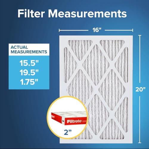 Filtrete 16x20x2 AC Furnace Air Filter, MERV 11, MPR 1000, Allergen Defense, 3-Month Pleated 2-Inch Electrostatic Air Cleaning Filter, 4 Pack (actual size 15.5 x 19.5 x 1.75 in) - Image 2