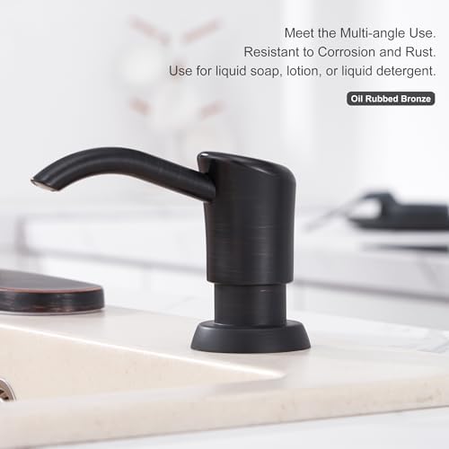 GAGALIFE Soap Dispenser for Kitchen Sink, ABS in Counter Soap Dispenser(Oil Rubbed Bronze), with 17 Ounce Large Pet Soap Bottle, Refill from The Top, Venetian Bronze - Image 4