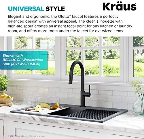 KRAUS Oletto Single Handle Pull Down Kitchen Faucet in Matte Black, KPF-2820MB - Image 2
