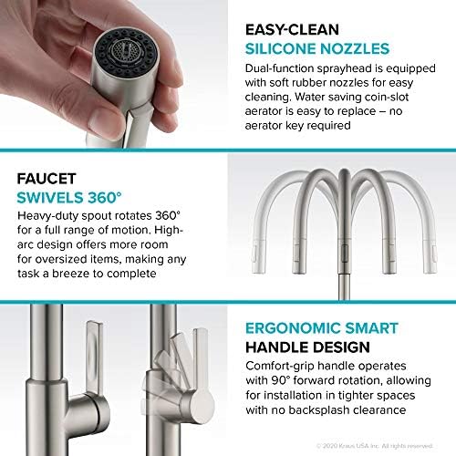 KRAUS Oletto Single Handle Pull Down Kitchen Faucet in Matte Black, KPF-2820MB - Image 6